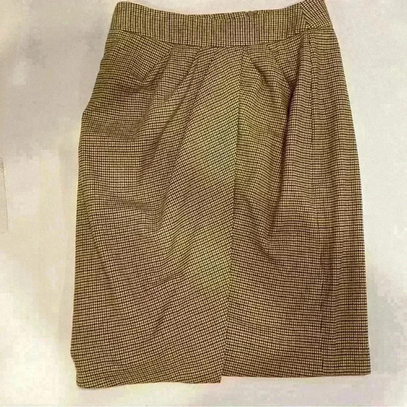 NWT Women’s J. McLaughlin Maddie Skirt.2. Plaid Houndstooth Brown zip front wrap - Picture 1 of 13